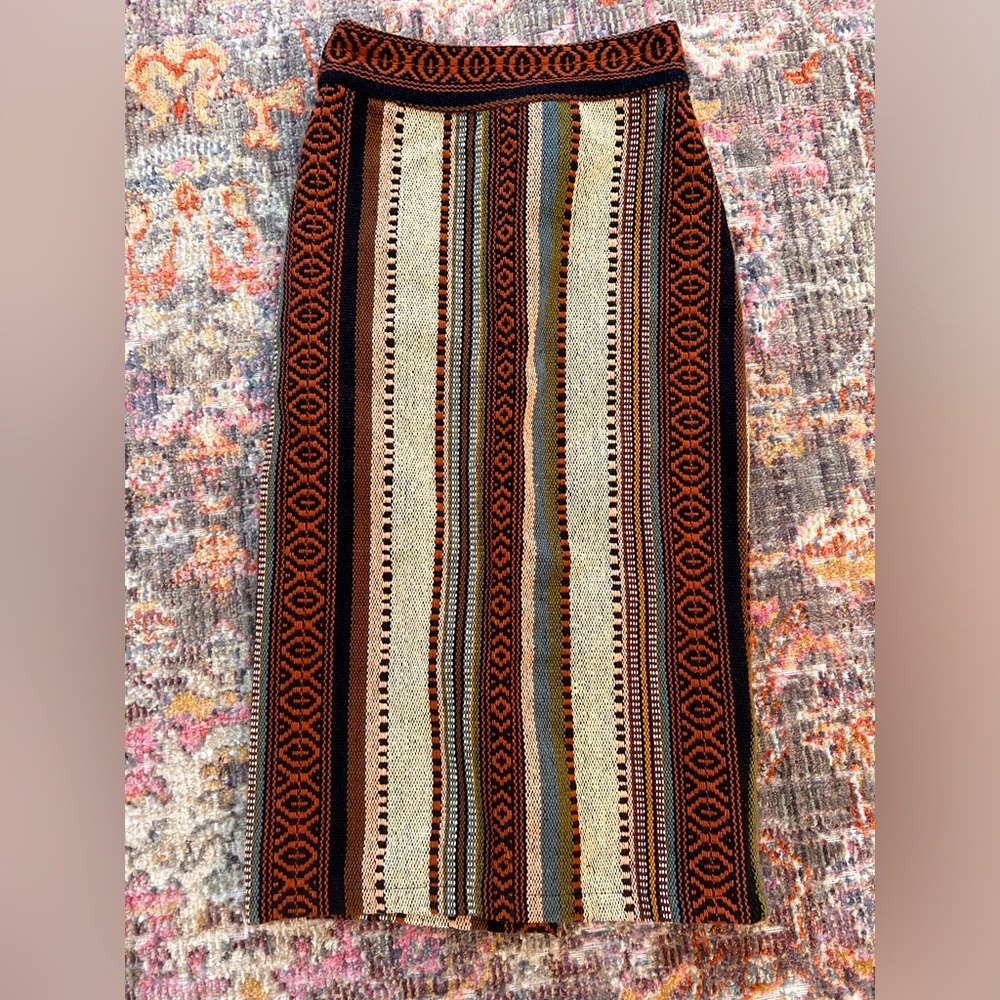 ASOS Embroidered Striped Midi Pencil Skirt